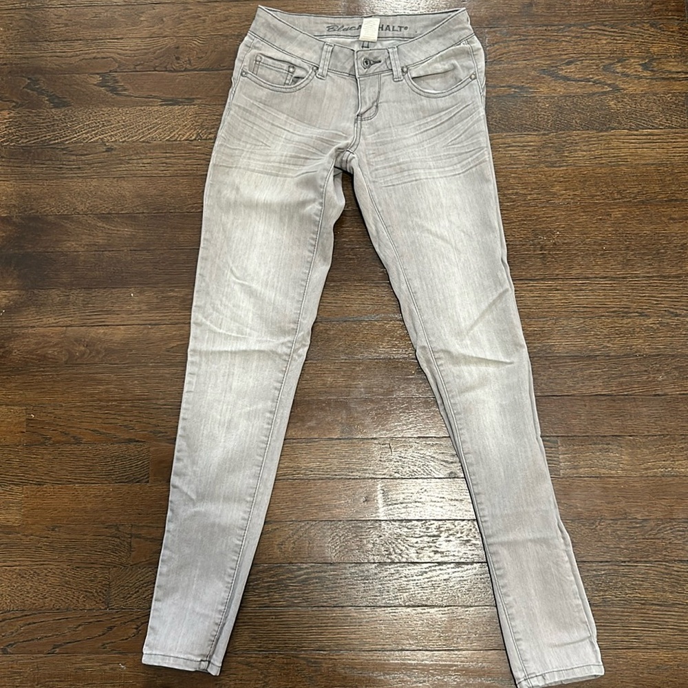 Blue Asphalt Skinny Jeans, Size 3, Gray